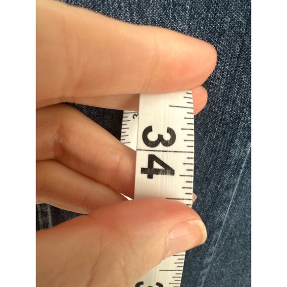 Vintage LL Bean Dress Womens Small Blue Denim Mini Button Western Boho Bohemian - Picture 7 of 8